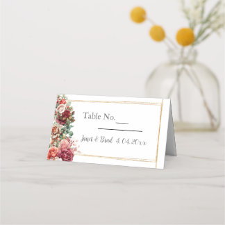 Roos Floral Eucalyptus Wedding Plaatskaartje