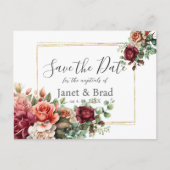 Roos Floral Eucalyptus Wedding Save the Date Briefkaart (Voorkant)