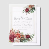 Roos Floral Eucalyptus Wedding Save the Date Vellum Uitnodigingen (Offset)