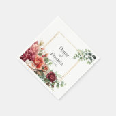 Roos Floral Eucalyptus Wedding Servet (Hoek)