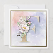 Roos Floral F 70th Birthday Party Invitation Kaart (Achterkant)