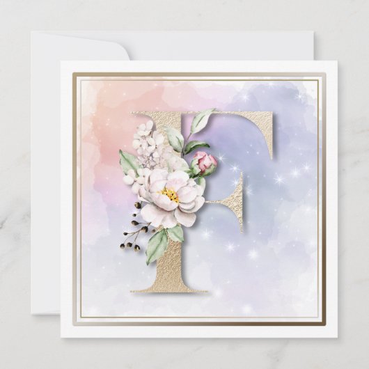 Roos Floral F 70th Birthday Party Invitation Kaart (Achterkant)