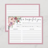 Roos "Floral Folige Vrijgezellenfeest Recipe Kaart (Voorkant / Achterkant)