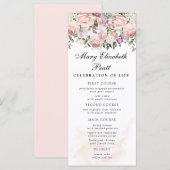 Roos Floral Funeral Menu (Voorkant / Achterkant)