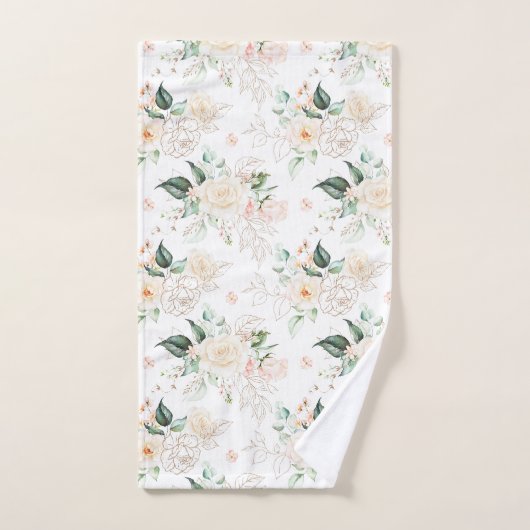 Roos Floral Garden Pattern Bad Handdoek (Handdoek)