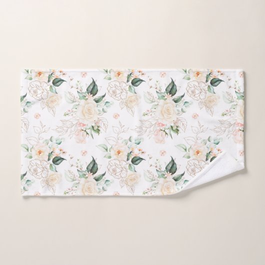 Roos Floral Garden Pattern Bad Handdoek (Handdoek)