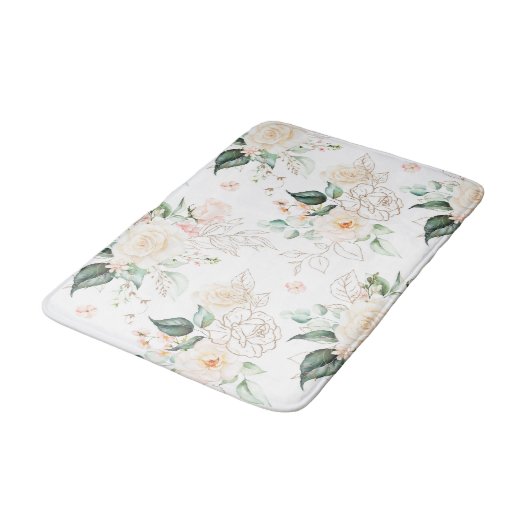 Roos Floral Garden Pattern Badmat (Gekanteld)
