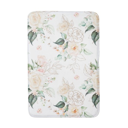 Roos Floral Garden Pattern Badmat (Voorkant Verticaal)
