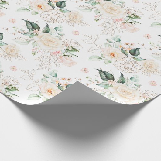 Roos Floral Garden Pattern Cadeaupapier (Hoek)
