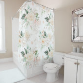 Roos Floral Garden Pattern Douchegordijn (In situ)