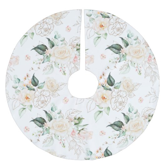 Roos Floral Garden Pattern Kerstboom Rok (Voorkant)