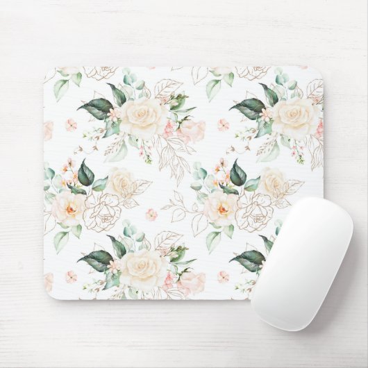 Roos Floral Garden Pattern Muismat (Met muis)