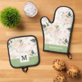 Roos Floral Garden Pattern Ovenwant & Pannenlap Set (Top down)