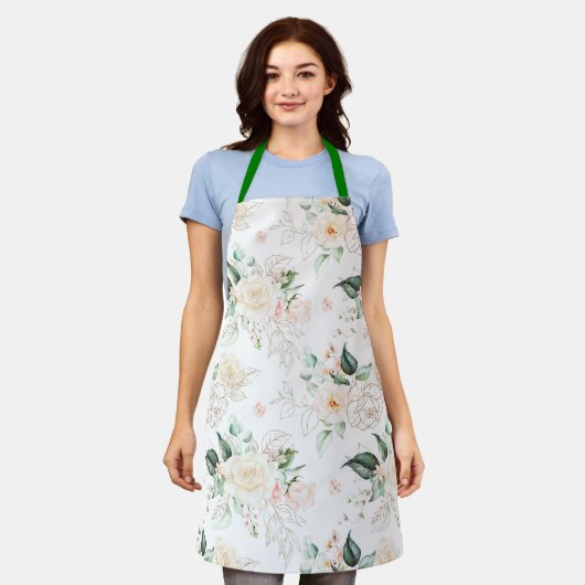 Roos Floral Garden Pattern Schort (Gedragen)