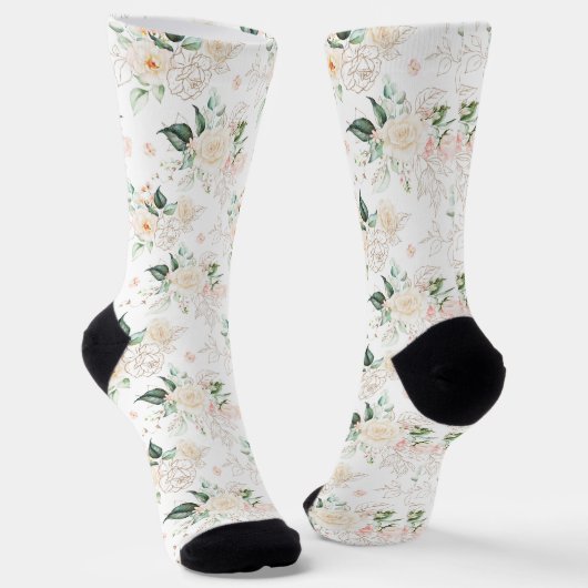 Roos Floral Garden Pattern Sokken (Gebogen)
