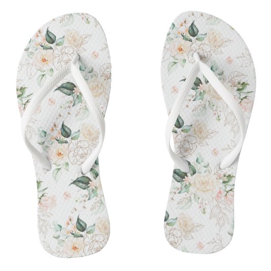 Roos Floral Garden Pattern Teenslippers (Voetbed)