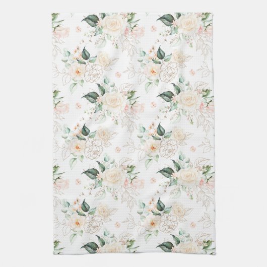 Roos Floral Garden Pattern Theedoek (Verticaal)