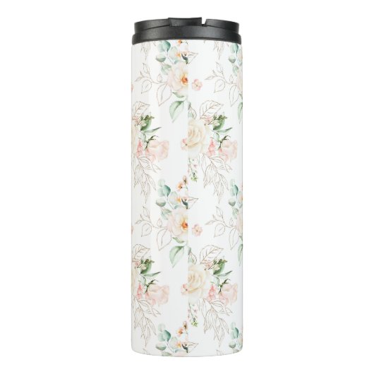 Roos Floral Garden Pattern Thermosbeker (Achterkant)