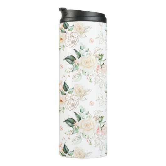 Roos Floral Garden Pattern Thermosbeker (Geroteerd rechts)