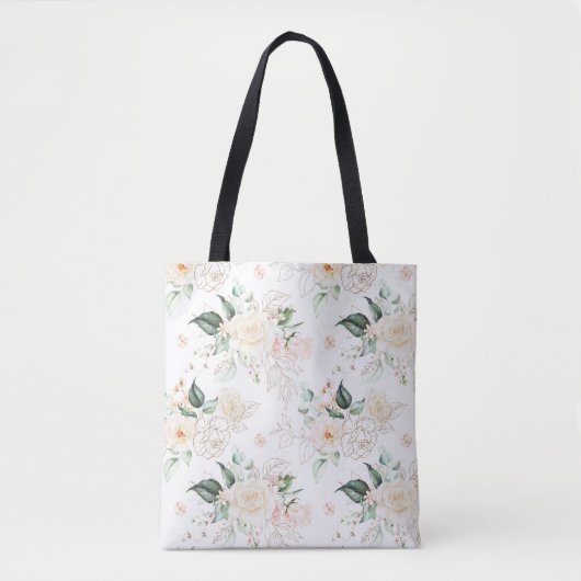 Roos Floral Garden Pattern Tote Bag (Voorkant)