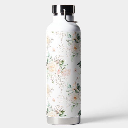 Roos Floral Garden Pattern Waterfles (Links)