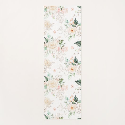 Roos Floral Garden Pattern Yogamat (Voorkant)