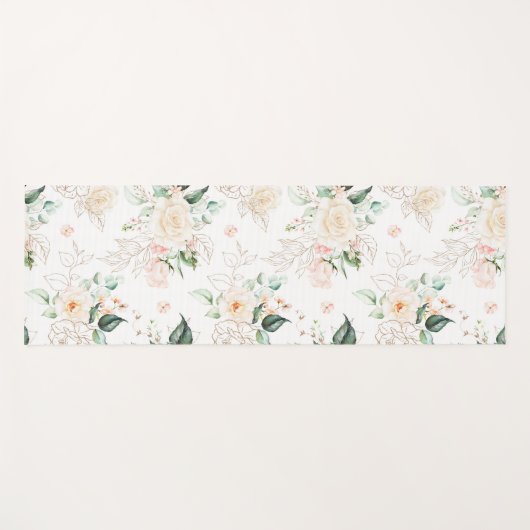 Roos Floral Garden Pattern Yogamat (Voorkant (horizontaal))