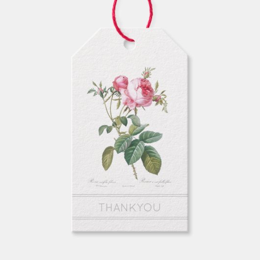 ROOS FLORAL GIFT LABEL MET DANK U CADEAULABEL (Voorkant)