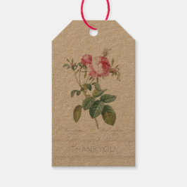 ROOS FLORAL GIFT LABEL MET DANK U CADEAULABEL