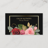 Roos Floral Gold Lijst Professional Visitekaartje (Voorkant)