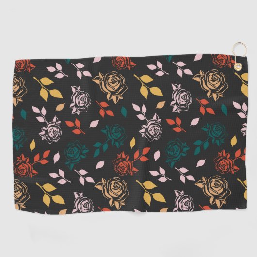 Roos Floral Golfhanddoek (Horizontaal)