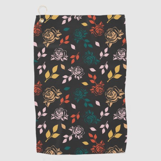 Roos Floral Golfhanddoek (Voorkant)