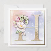 Roos Floral H 90th Birthday Party Invitation Kaart (Achterkant)