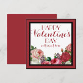  Roos Floral Happy Valentines Day Kaart (Voorkant / Achterkant)