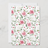 Roos Floral Hearts Vrijgezellenfeest Kaart (Achterkant)