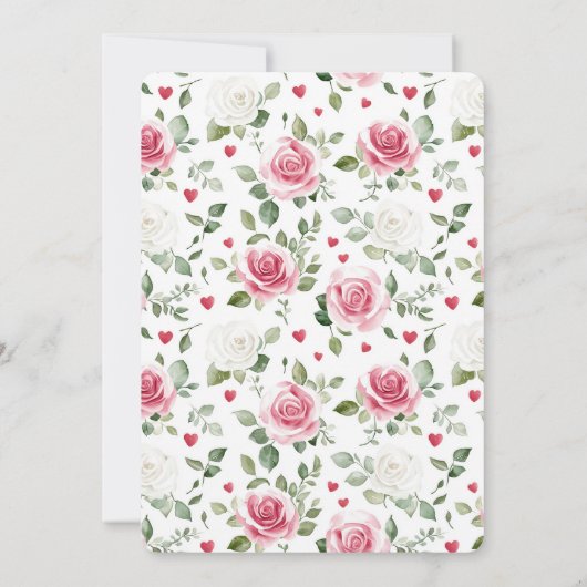 Roos Floral Hearts Vrijgezellenfeest Kaart (Achterkant)