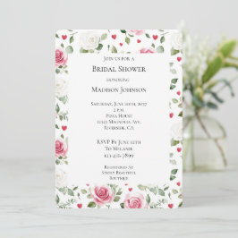Roos Floral Hearts Vrijgezellenfeest Kaart