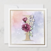 Roos Floral I 40th Birthday Party Invitation Kaart (Achterkant)