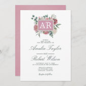 Roos "Floral"-Initialen van het land Kaart (Voorkant / Achterkant)