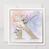 Roos Floral K 90th Birthday Party Invitation Kaart (Achterkant)