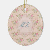 Roos Floral Keramisch Ornament (Links)