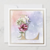 Roos Floral L 90ste Verjaardagsfeest Kaart (Achterkant)