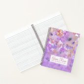 *~* Roos Floral Lavender & Pink Pastel Waterverf Notitieboek (Binnen)
