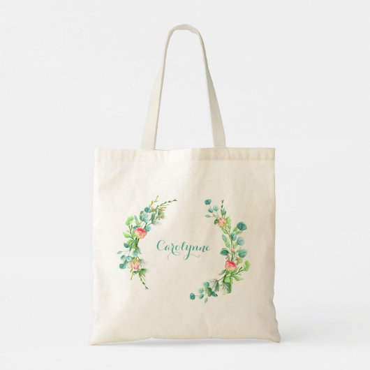 Roos Floral Lijst Tote Bag (Achterkant)