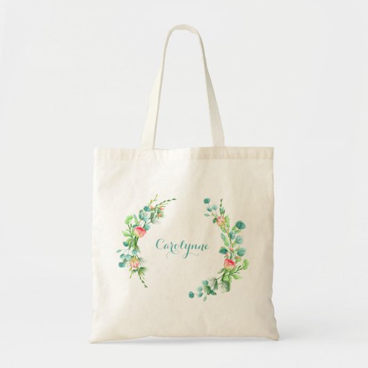 Roos Floral Lijst Tote Bag (Voorkant)