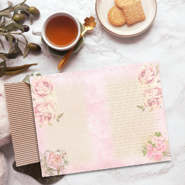 Roos Floral Lined Scrapbook Junk Journal Paper