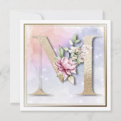 Roos Floral M 90th Birthday Party Invitation Kaart (Achterkant)