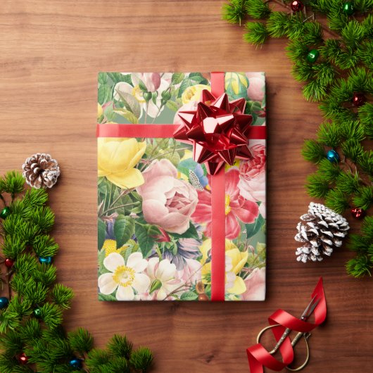   Roos Floral Medley Cadeaupapier (Feestdagen Geschenken)