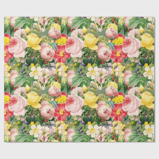   Roos Floral Medley Cadeaupapier (Vlak)