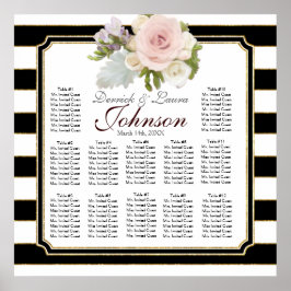 Roos Floral Modern Reception Table Seating Chart Poster
